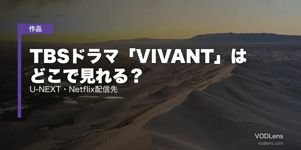 TBSドラマ「VIVANT」はどこで見れる？U-NEXT・Netflix配信先【2026年8月最新】