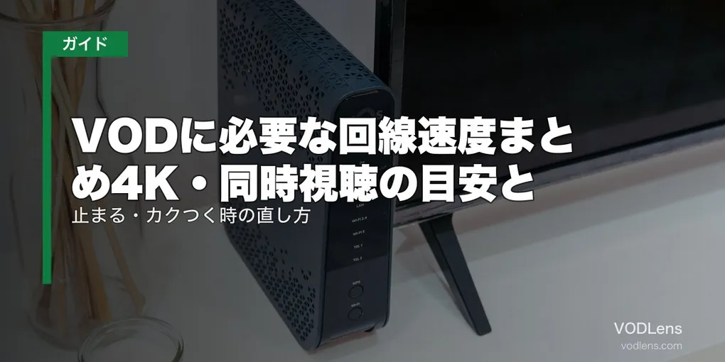 VODに必要な回線速度まとめ【2026年8月最新】4K・同時視聴の目安と、止まる・カクつく時の直し方