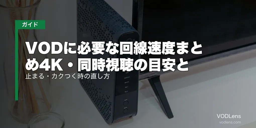 VODに必要な回線速度まとめ【2026年8月最新】4K・同時視聴の目安と、止まる・カクつく時の直し方