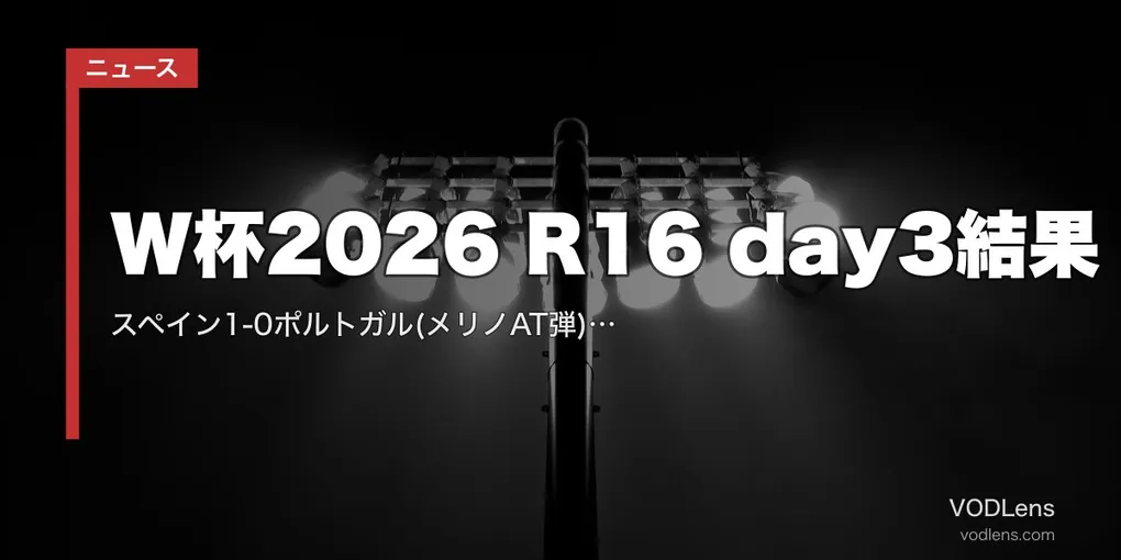 W杯2026 R16 day3結果｜スペイン1-0ポルトガル(メリノAT弾)・ベルギー4-1アメリカ【7/7 開催国全滅】