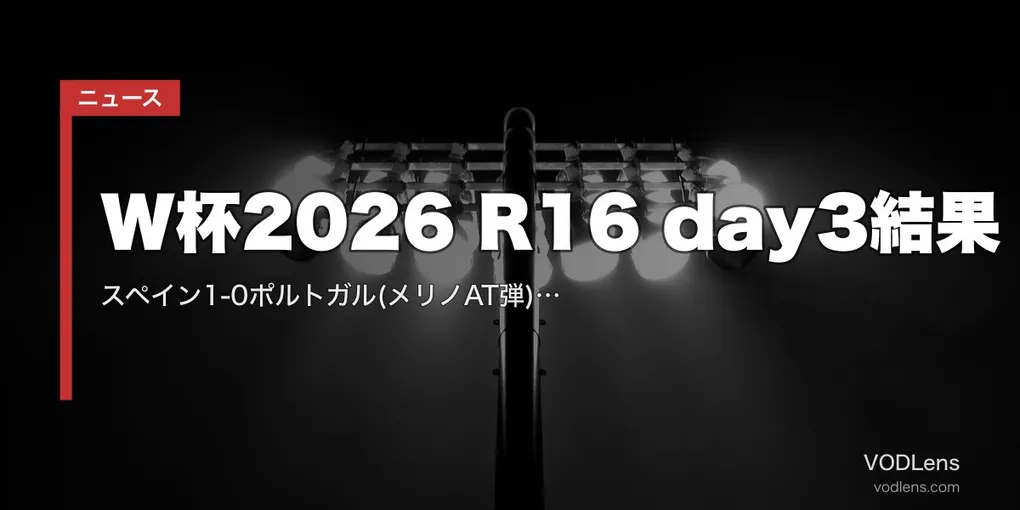 W杯2026 R16 day3結果｜スペイン1-0ポルトガル(メリノAT弾)・ベルギー4-1アメリカ【7/7 開催国全滅】